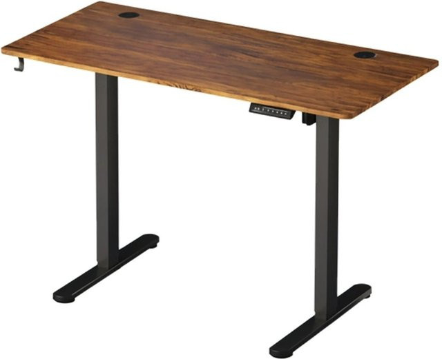 Relaxdays Elektrischer Schreibtisch Höhenverstellbar in Schwarz mit LED Display und Kabeldurchlass, B/T: 120 x 60 cm - Bild 1