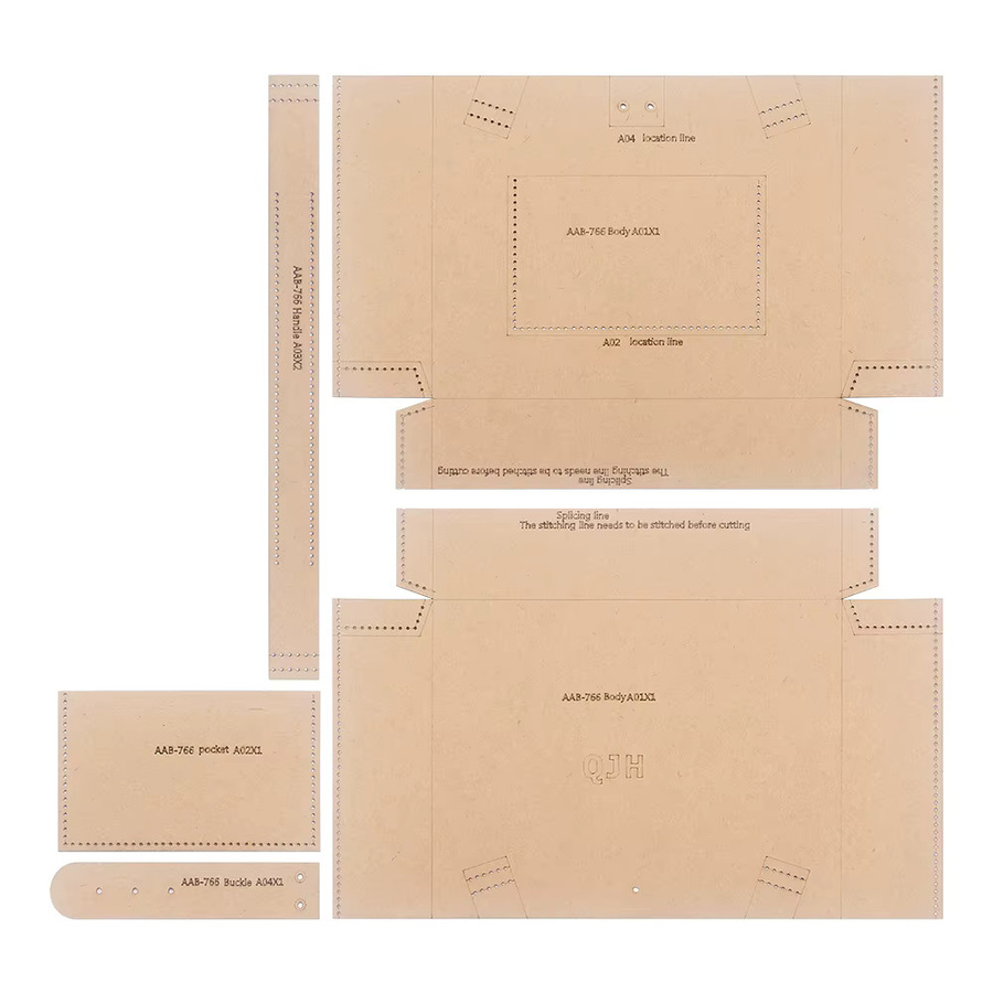 QJH DIY Kraftpapier-Schablonen Set zum manuellen Schneiden und Nähen von großen Leder-Tragetaschen und Handtaschen - Bild 2