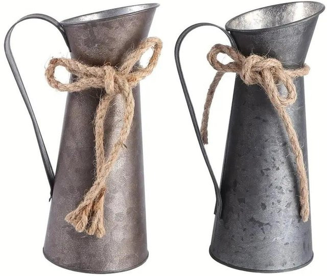 Kesoto Milchkrug-Vase im Retro-Stil aus Metall in Braun - Bild 1