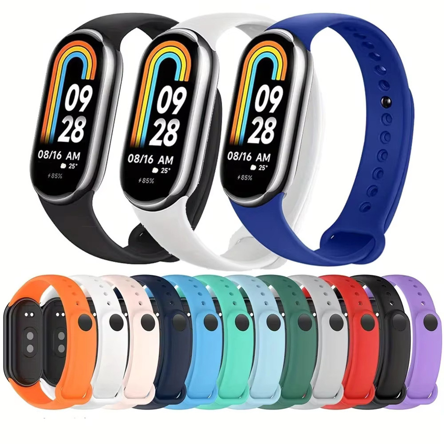 Xiaomi Uhrenarmband Silikon, Schwarz, Xiaomi Mi band 9, Mi band 8, Unisex - Bild 4