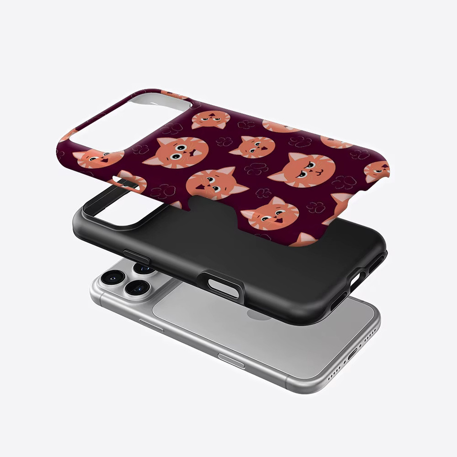Peach Cat Parade robuste doppelschichtige Handyhülle mit Magnetfunktion für iPhone 17 16 15 14 13 Pro Max Plus in Multicolour - Bild 2