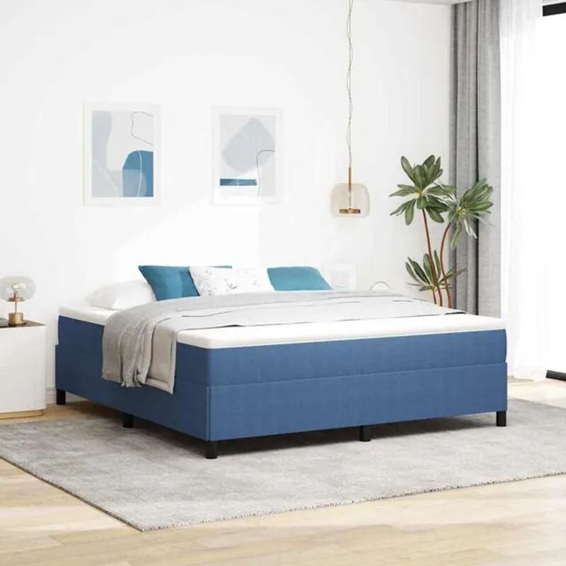 Modernes Polsterbett Vidaxl aus Cordstoff und Holzwerkstoff in Blau, B/T: 180 x 200 cm - Bild 1