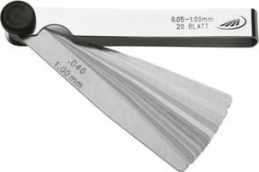 Helios Preisser Fühlerlehre mit 21 Blättern in Silber, Messbereich 0,05-2,00 mm, Länge: 100 mm - Bild 1