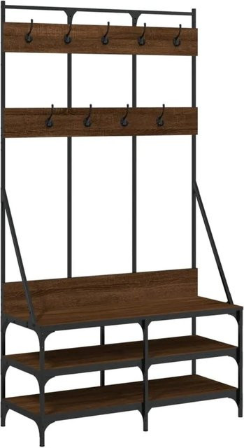 vidaXL Kleiderständer mit Schuhablage in Braun Eichen-Optik, B/T/H: 100 x 40 x 184 cm - Bild 1
