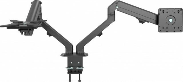 Vision VFM-DAD/4 Befestigungskit für Tischmontage mit zwei einstellbaren Armen für 2 LCD-Displays oder ein LCD-Display und Notebook/Tablet, mattschwarz, für Bildschirmgrößen von 43,2-68,6 cm (17-27 Zoll) - Bild 1