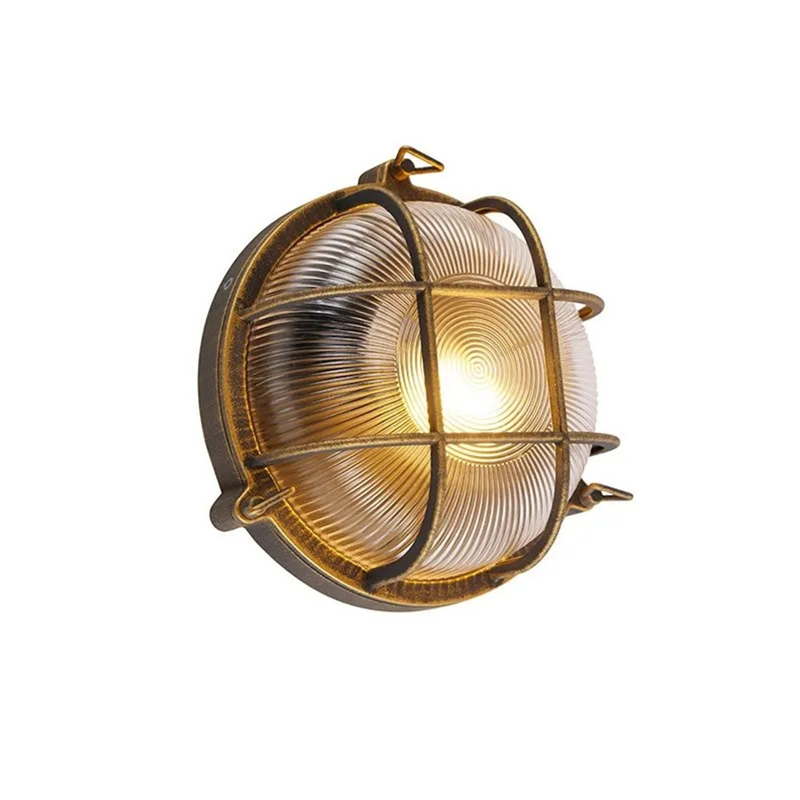 QAZQA Nautica Wand- und Deckenleuchte in Gold und Messing, rund, IP44, dimmbar, E27 - Bild 2