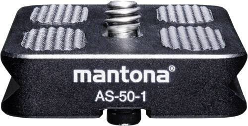 Mantona AS-50-1 Schnellwechselplatte mit 1/4 Zoll Außengewinde in Schwarz - Bild 1