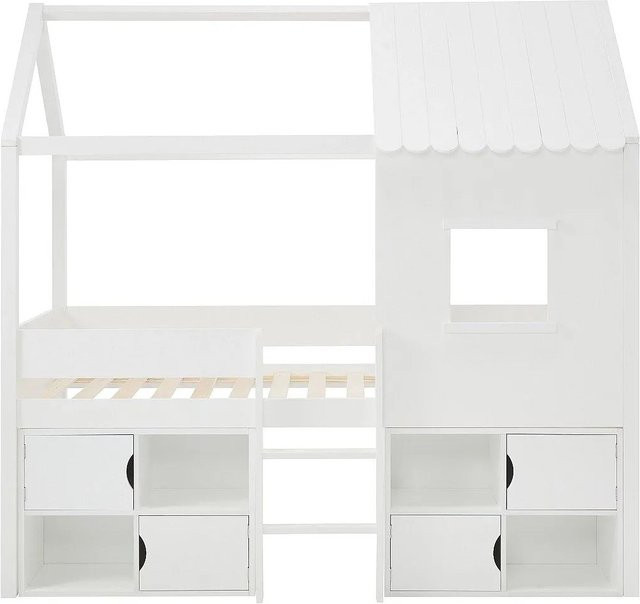 Vente-unique Hausbett Valeskia für Kinder aus Kiefer und MDF in Weiß, B/T: 90 x 190 cm - Bild 1