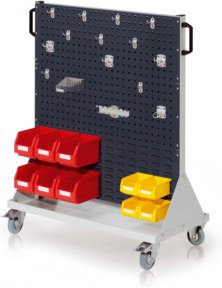 Kappes RasterMobil Gr. 3 Rollbarer Rollcontainer mit Schloss und 4 Loch-/2 Schlitzplatten in Grau, Höhe: 123 cm - Bild 1