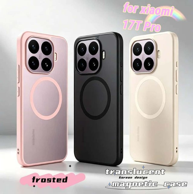Transparente magnetische Silikon-Schutzhülle für Xiaomi 17T Pro, 17 Ultra, 17 Pro Max und 15T Pro in Pink - Bild 1