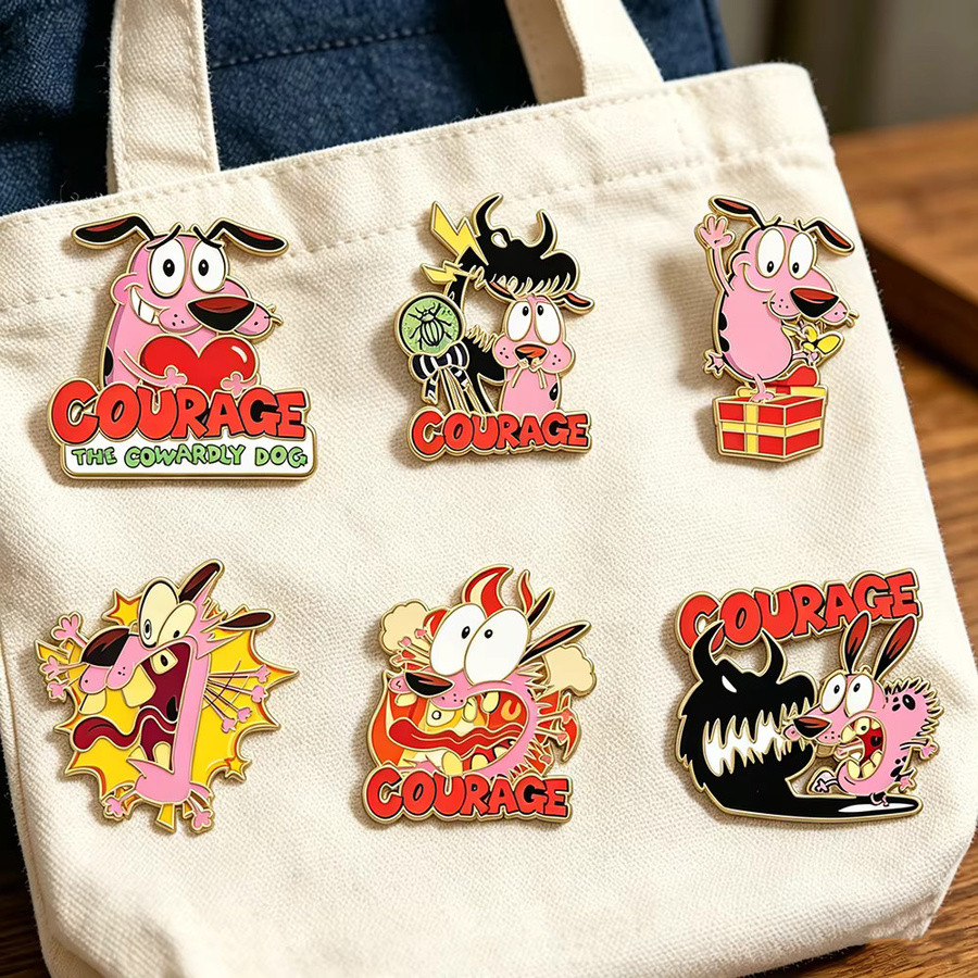 Bandai 6er-Set Emaille-Pins, Rosa Hund, Kinder, Bunt - Bild 2