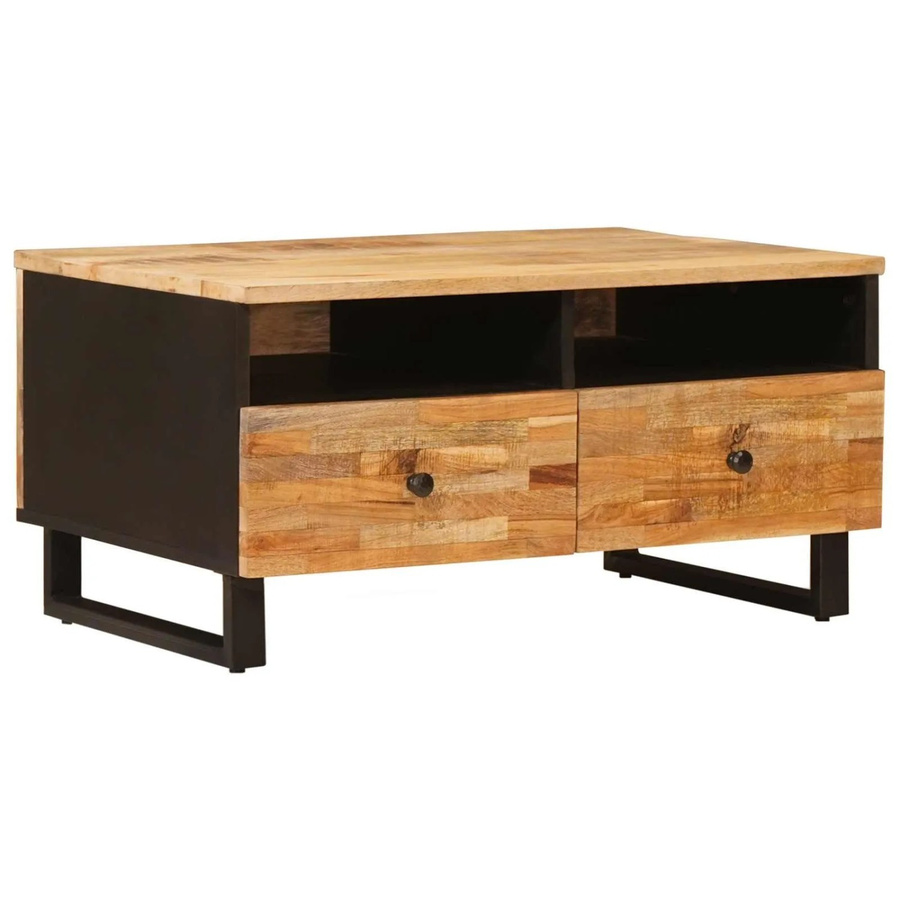 vidaXL Couchtisch aus Massivholz Mango in Braun, rechteckig, B/T/H: 89 x 59,5 x 17 cm - Bild 2