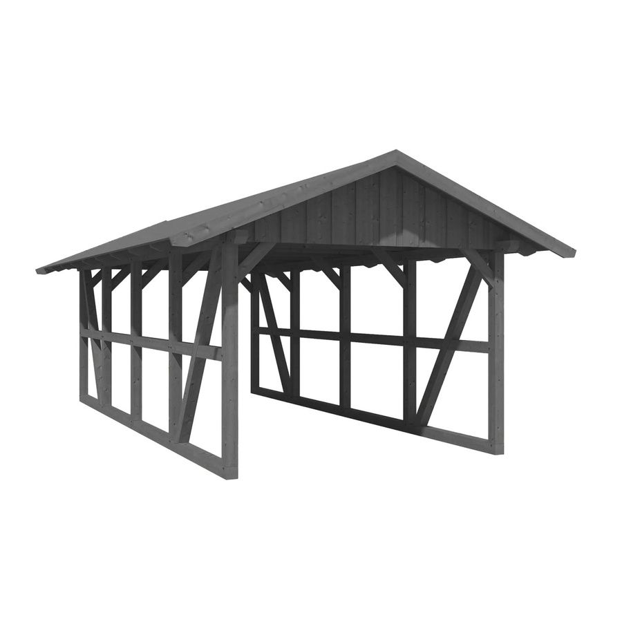 Skan Holz Carport Schwarzwald aus Fichtenholz mit Dachschalung in Grau, B: 424 cm, L: 772 cm - Bild 2