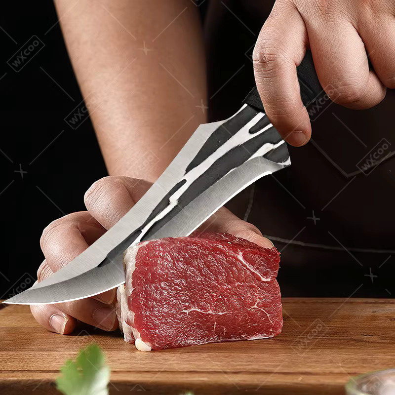 WXCOO Ausbeinmesser aus Edelstahl handgeschmiedetes Küchenmesser für Fleisch und BBQ - Bild 2