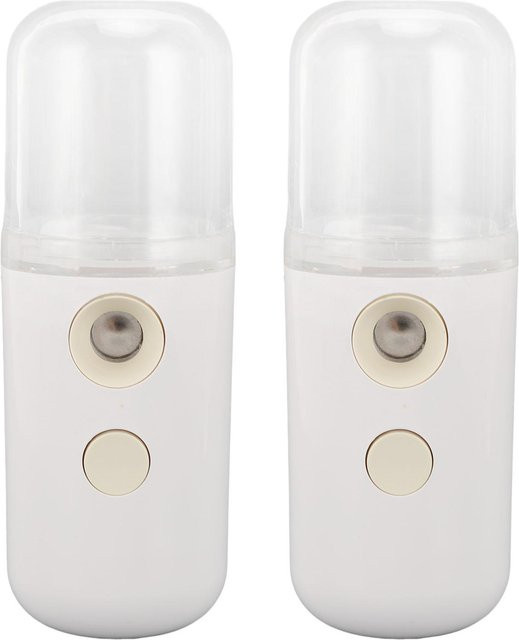 Koogeelife Set aus 2 tragbaren Luftbefeuchtern und Duftdiffusoren, wiederaufladbare Mini-Befeuchtungsmaschine, Farbe: Weiß - Bild 1