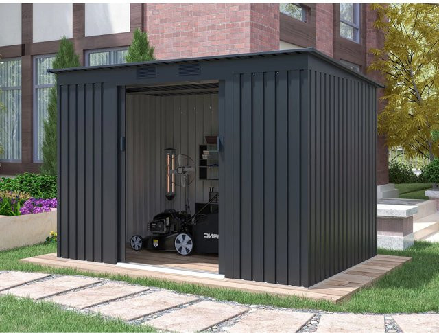 StarLine Metall Gerätehaus Modell Pento in Anthrazit mit Schiebetür und Schloss, 4,72 m² - Bild 1