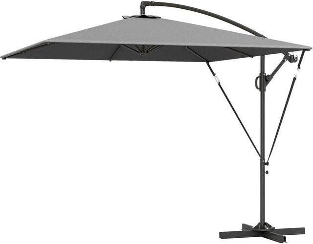 Outsunny Ampelschirm grau aus Polyester mit UPF 50+ B/H/L: 250 x 235 x 295 cm - Bild 1