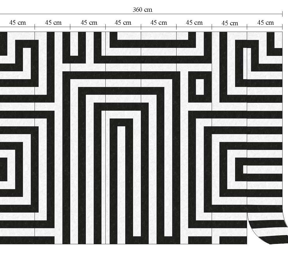 Sandberg Mural Osterbro Tapete mit geometrischem Muster in Schwarz-Weiß aus Vlies - Bild 3