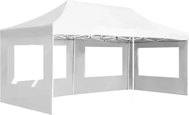 vidaXL Profi-Partyzelt faltbar mit Wänden aus Aluminium und Oxford-Gewebe, Weiß, B: 6 m, T: 3 m - Bild 1