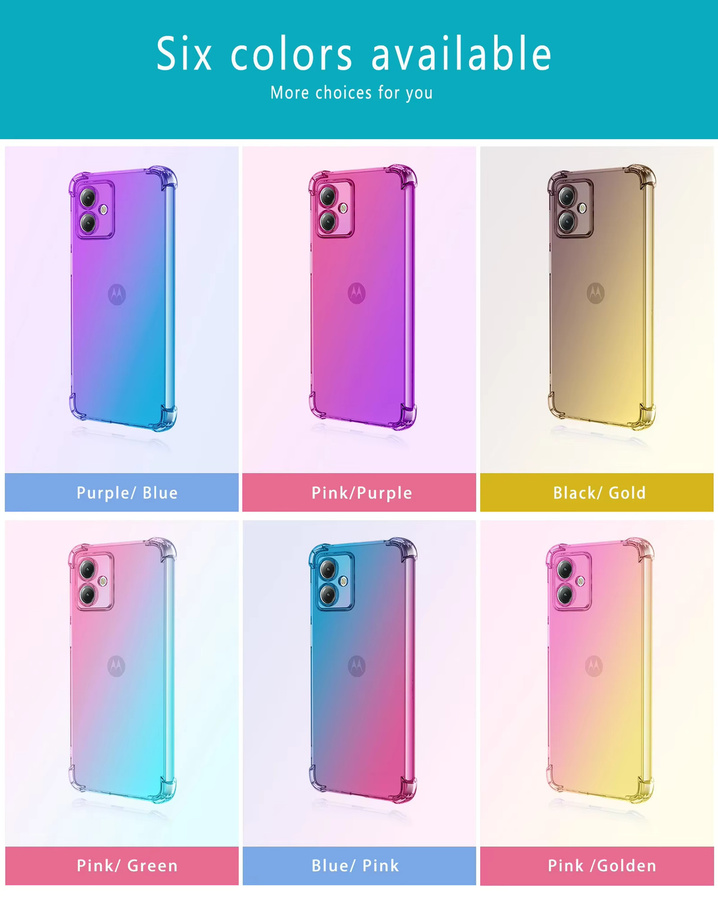 Stoßfeste Silikon-TPU Schutzhülle für Motorola G17 G86 G85 Power G84 G34 G54 G14 in Farbverlauf Purple und Blue - Bild 2
