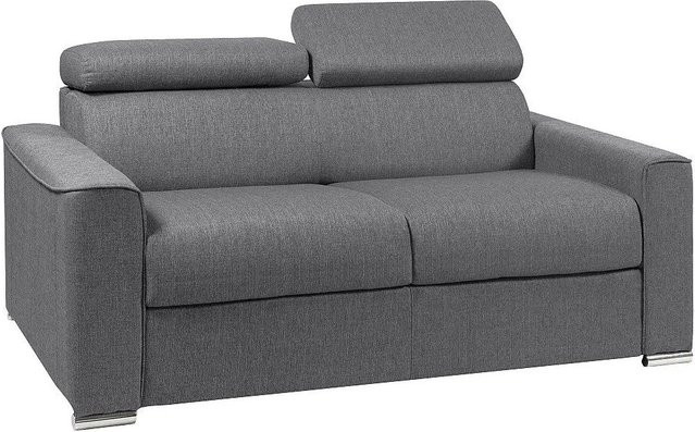 Vente-unique Schlafsofa Vizir Grau mit Stoffbezug und Schaumstoffpolsterung, Breite: 176 cm - Bild 1