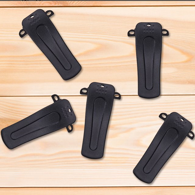 5 Stück Walkie-Talkie-Gürtelclips von Baofeng in Schwarz als praktisches Zubehör für 2-Wege-Radios kompatibel mit BF-666S, BF-777S und BF-888S - Bild 1