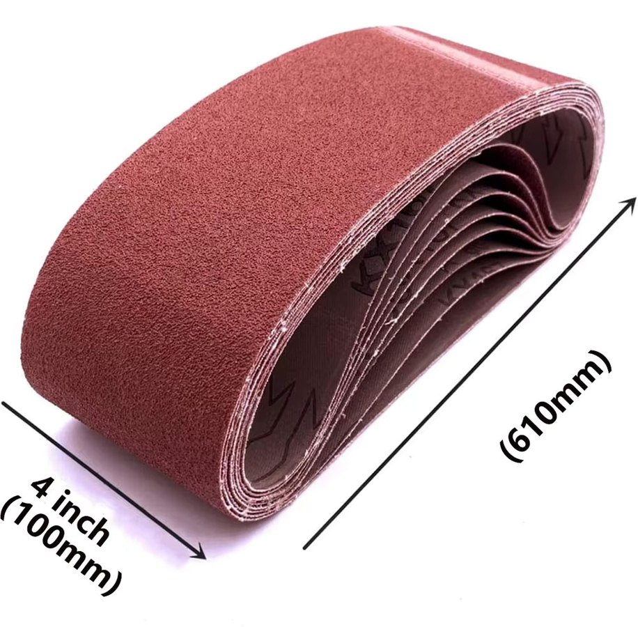 NuoDunco Schleifbänder Set für Metall und Edelstahl, Körnung 60–320, Farbe Braun, B: 61 cm, H: 10 cm - Bild 2