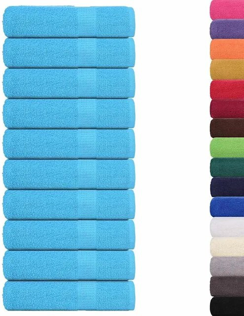 vidaXL Duschtücher 10er Set aus 100% Baumwolle in Türkis, B/H: 70 x 140 cm, 360 g/m² - Bild 1