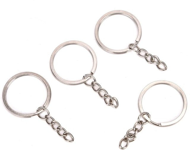 Schlüsselanhänger Silber, Metall, Rund, 30 mm, Unisex - Bild 1