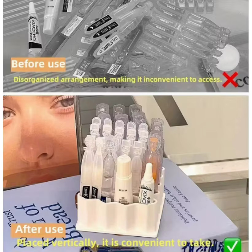 YOCITY 2er-Set Salbenhalter aus Silikon mit 32 Fächern, Mehrzweck-Organizer für Kosmetik und Stifte, Schwarz und Weiß - Bild 3