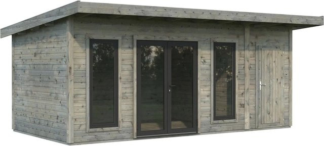 Palmako Holz-Gartenhaus Aurelia Pultdach in Grau mit 16,7 m² überdachter Außenfläche B: 586 cm, T: 300 cm - Bild 1