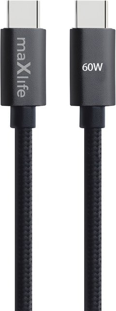 MaXlife USB-C Daten- und Ladekabel, 60W, Schwarz, Länge: 2 m - Bild 1