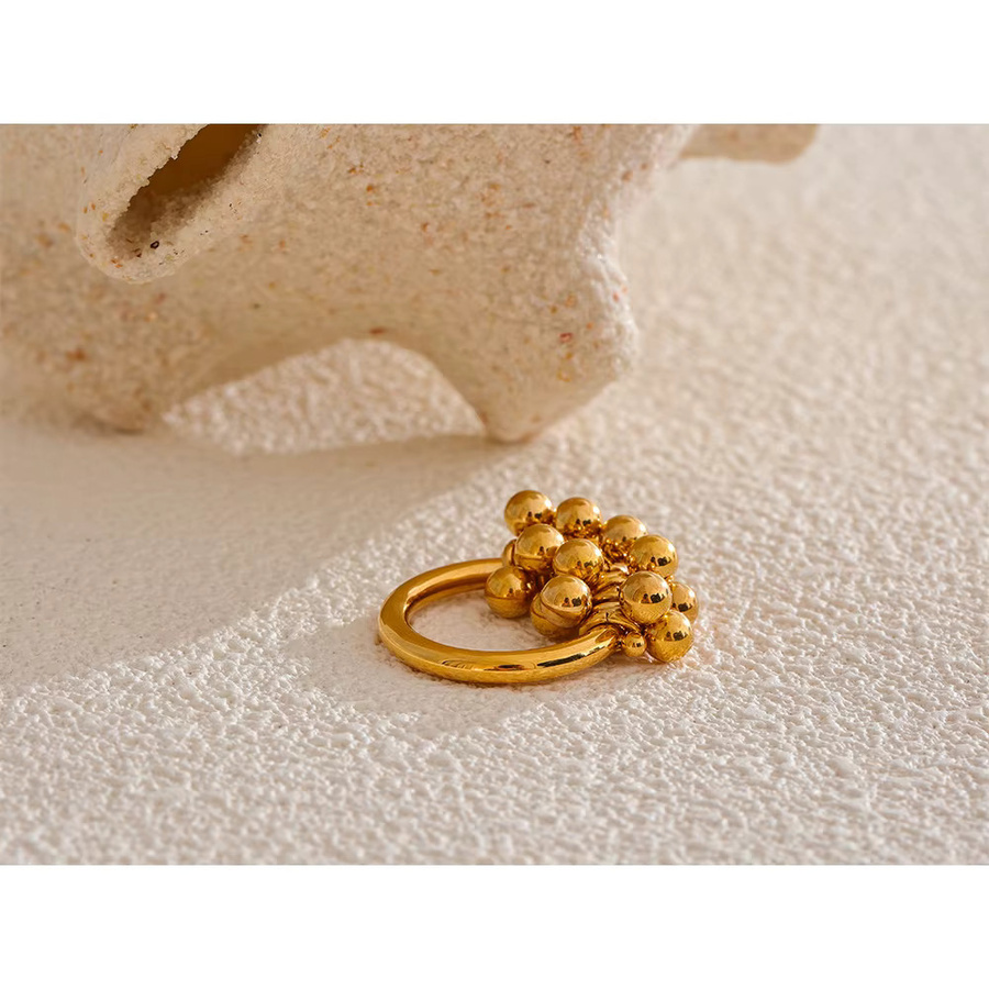 Yhpup Ring Edelstahl, Gold, Perlen, Unisex - Bild 3