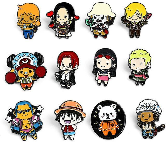Anstecker Metall Emaille, One Piece Anime Cartoon Broschen, Unisex - Bild 1
