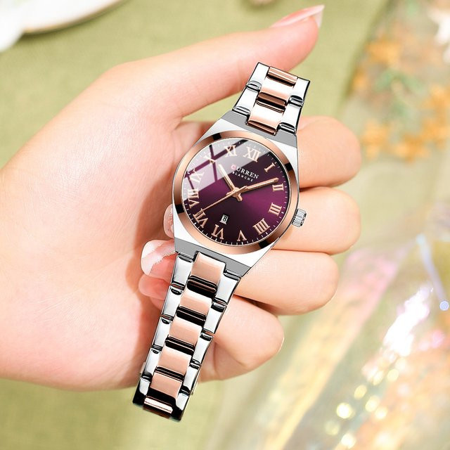 CURREN Armbanduhr Quarz, Edelstahl, Schwarz, Damen - Bild 1
