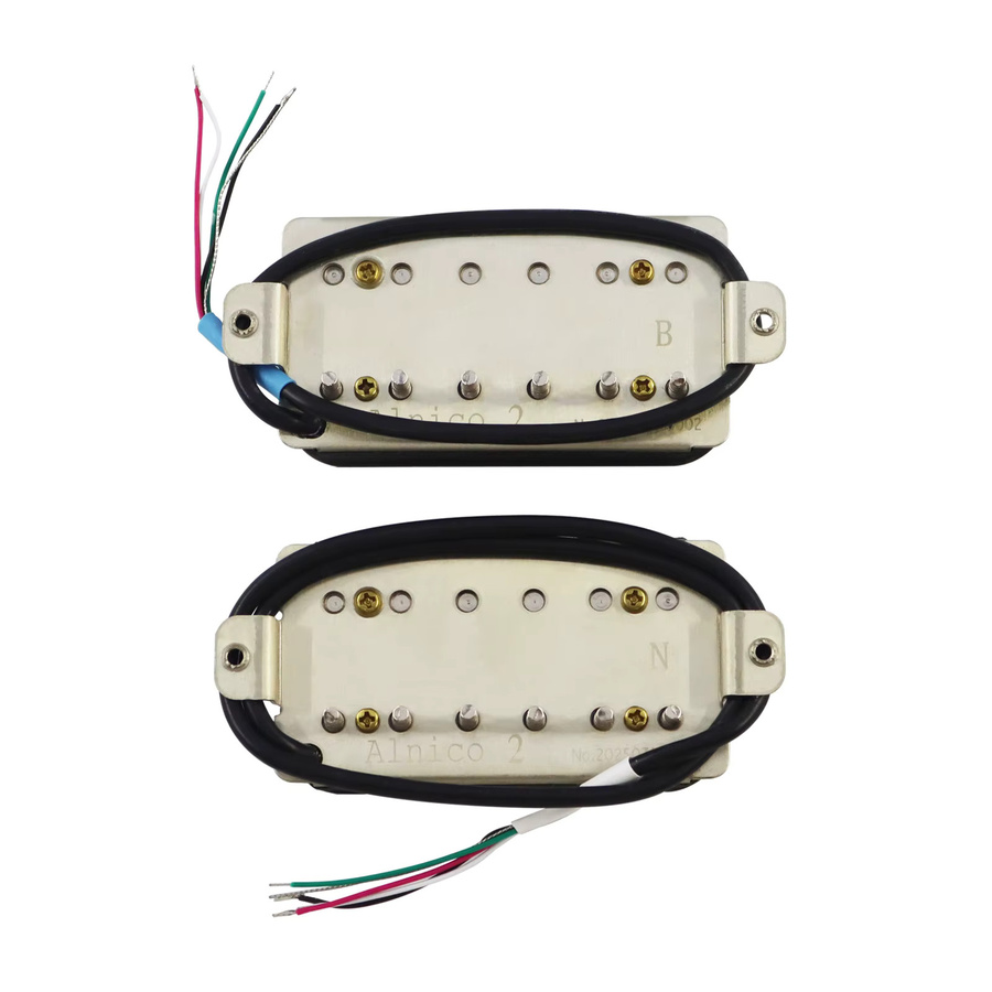 Phrilam Alnico2 6 Non & 6 Adjustable Humbucker E-Gitarren-Tonabnehmer Set mit 7,6K Hals und 8,8K Brücke, Breite: 50 mm und 52 mm - Bild 2