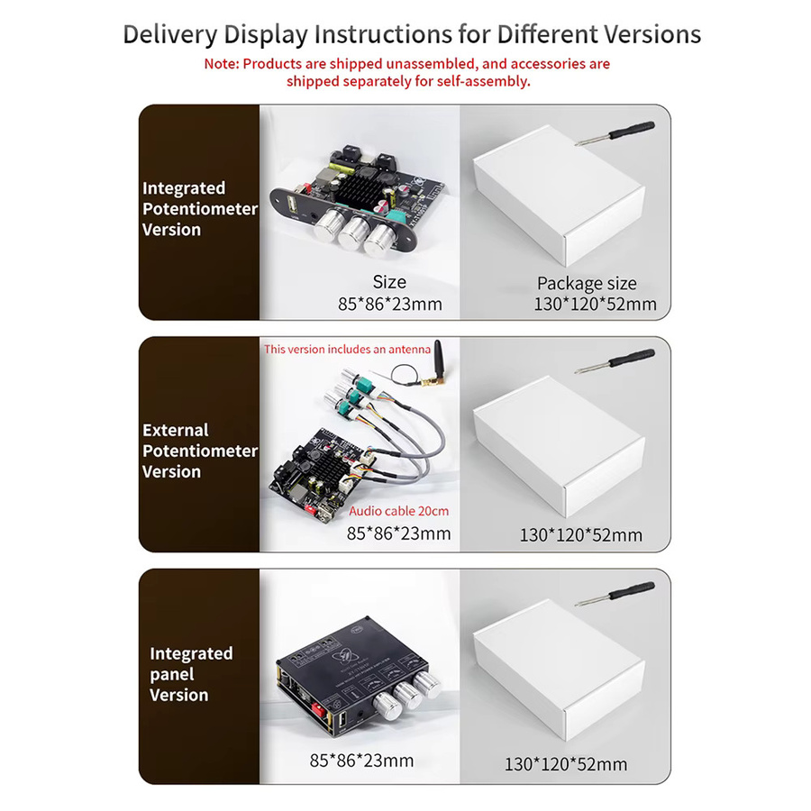 Gaqqee XY-T1001P TWS Bluetooth Digitaler Audio-Verstärker Mono 100W TPA3116D2 Soundverstärker AMP-Modul mit App-Steuerung in Schwarz - Bild 3