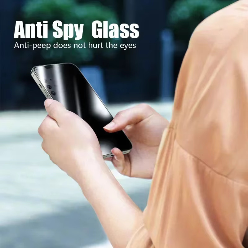 Sichtschutz-Displayschutzfolie aus Glas für Apple iPhone 15 14 13 12 11 16 Pro Max Mini 7 8 Plus SE 2020 2022 X XS XR Anti-Spionage-Glas - Bild 4