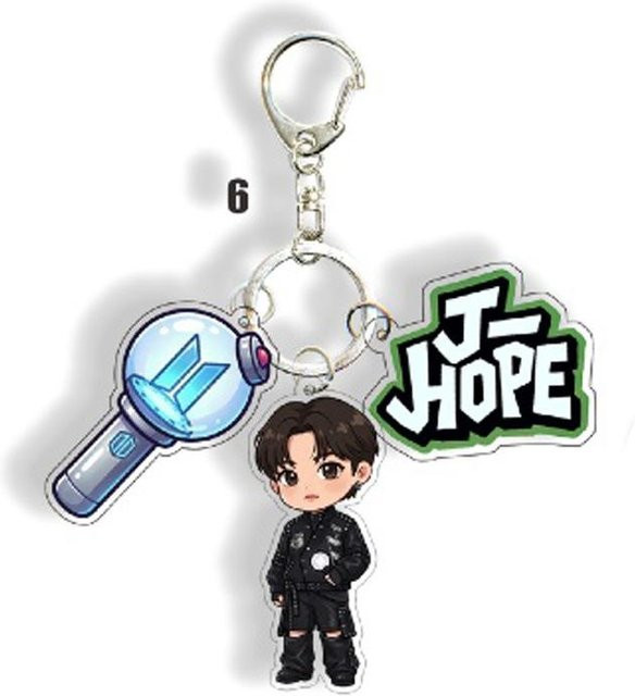 BTS Schlüsselanhänger, 3-Charms, J-Hope, White, Unisex - Bild 1