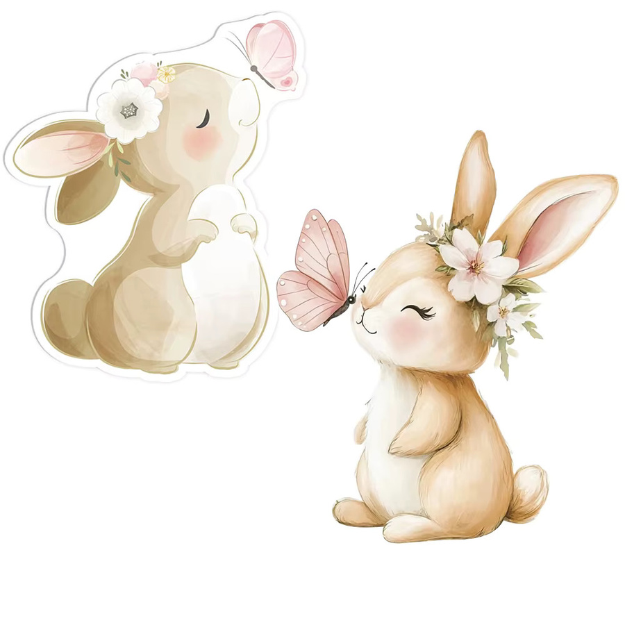 Hasen-Schaumstoffplatten MicroPlush für Babyparty und Geburtstagsdekoration, Mehrfarbig, Durchmesser: 36, 24, 18 und 12 Zoll - Bild 3