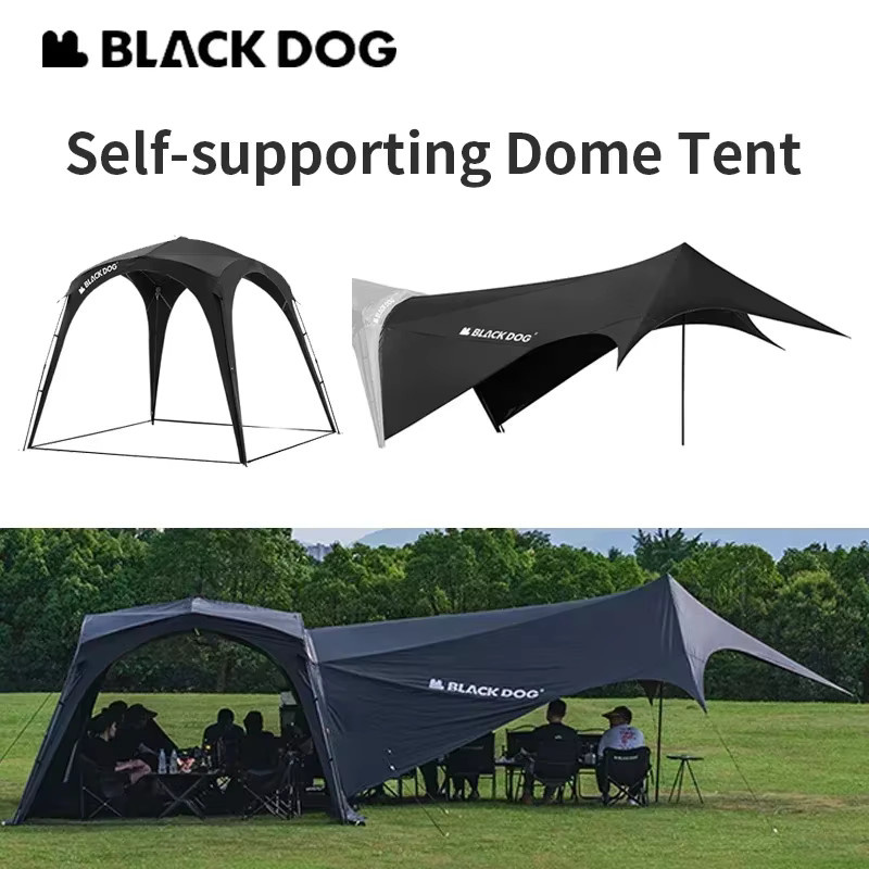 BLACKDOG Camping Zeltbeschichtung als automatische Kuppelüberdachung für Outdoor-Reisen, Schwarz - Bild 5