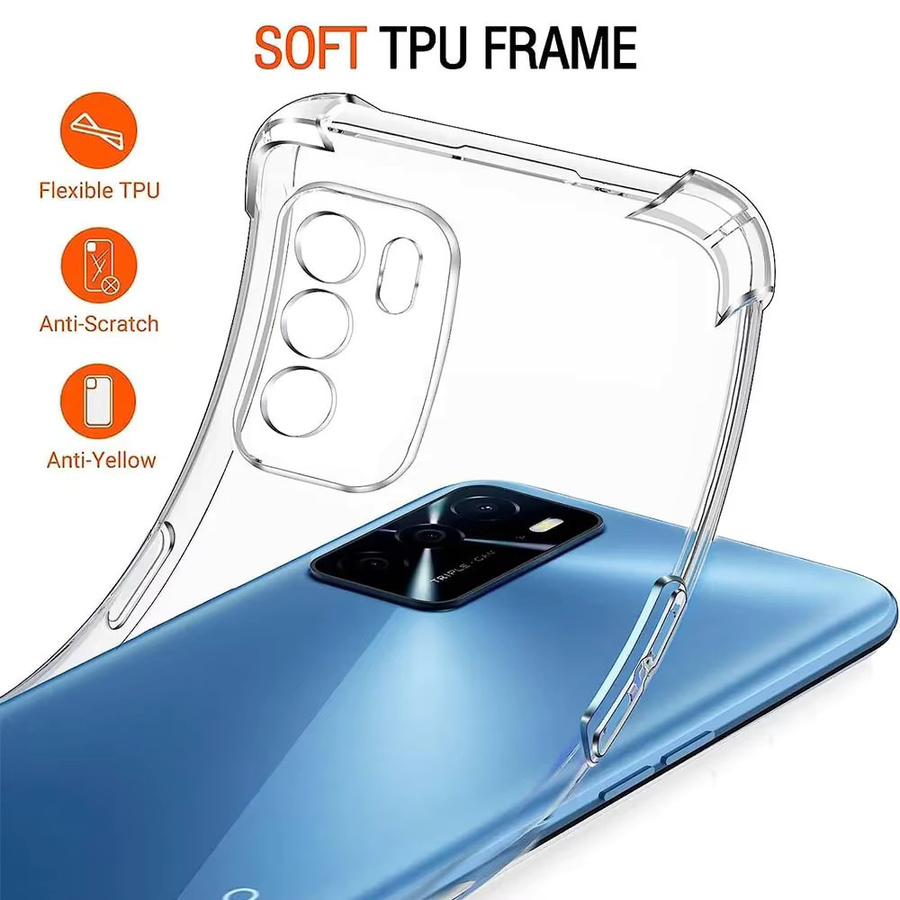 Stoßfeste TPU Schutzhülle für OPPO A16, A16s, A54s, A17, A98 5G, A78, A96 4G, A76, A94 5G, A52 und A72 in Transparent - Bild 2