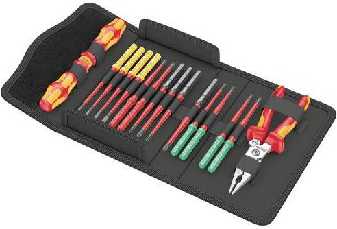 Wera Kraftform Kompakt VDE 17 extra slim 1 Wechselklingen-Set für Elektriker, 17-teilig, rot-gelb-mehrfarbig - Bild 1