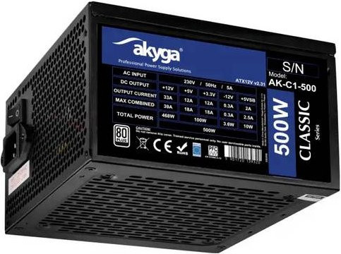 Akyga PC Netzteil 500W ATX in Schwarz - Bild 1