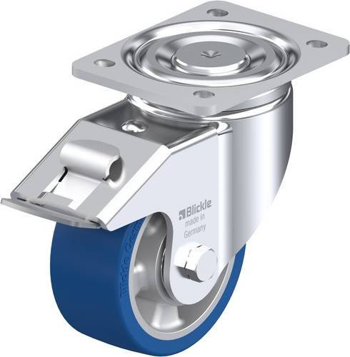 Blickle Lenkrolle LH-ALBS 127K-FI mit Feststeller, Rad-Durchmesser: 125 mm, Tragfähigkeit: 450 kg, Farbe: Silber - Bild 1