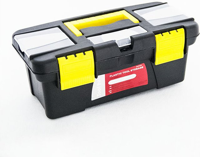 VIBRATITE Aufbewahrungsbox für Schmuckwerkzeuge und Elektriker-Werkzeug, 10 Zoll, Kunststoff, Schwarz, B/T/H: 25,0 x 12,0 x 10,0 cm - Bild 1