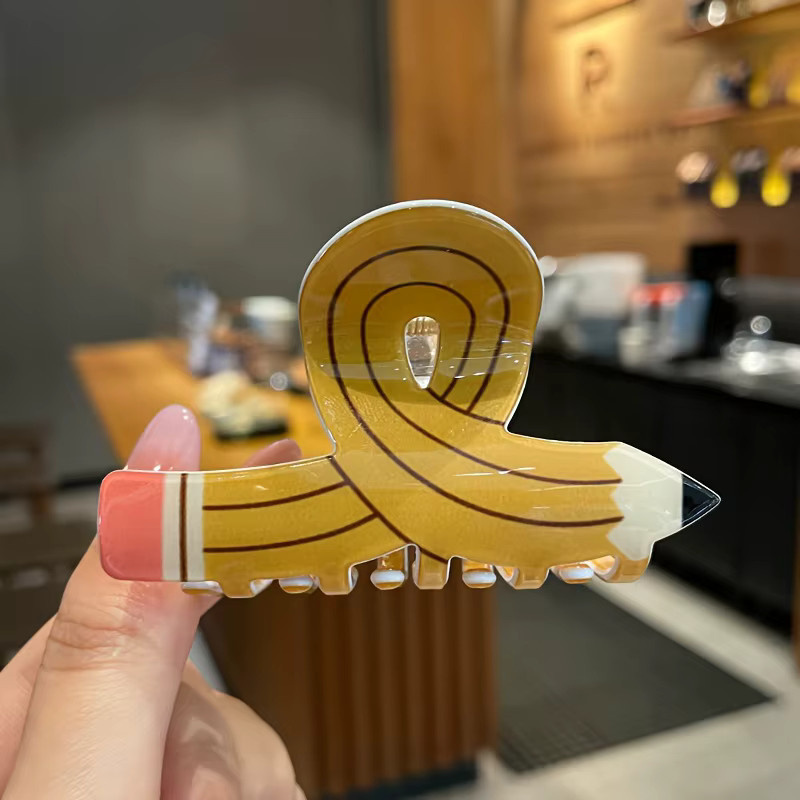 5er-Set Haarclips in Herz- und Bleistift-Design für Mädchen, Farbe: Lila - Bild 2