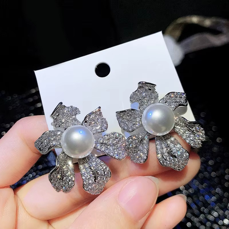 Huitan Ohrstecker, Perle, Silber, Damen - Bild 2