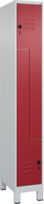 C+P Z-Spind Classic PLUS mit 2 Fächern und Sicherheits-Drehriegel, grau/rot, H x B x T: 195 x 30 cm x 50 cm - Bild 1