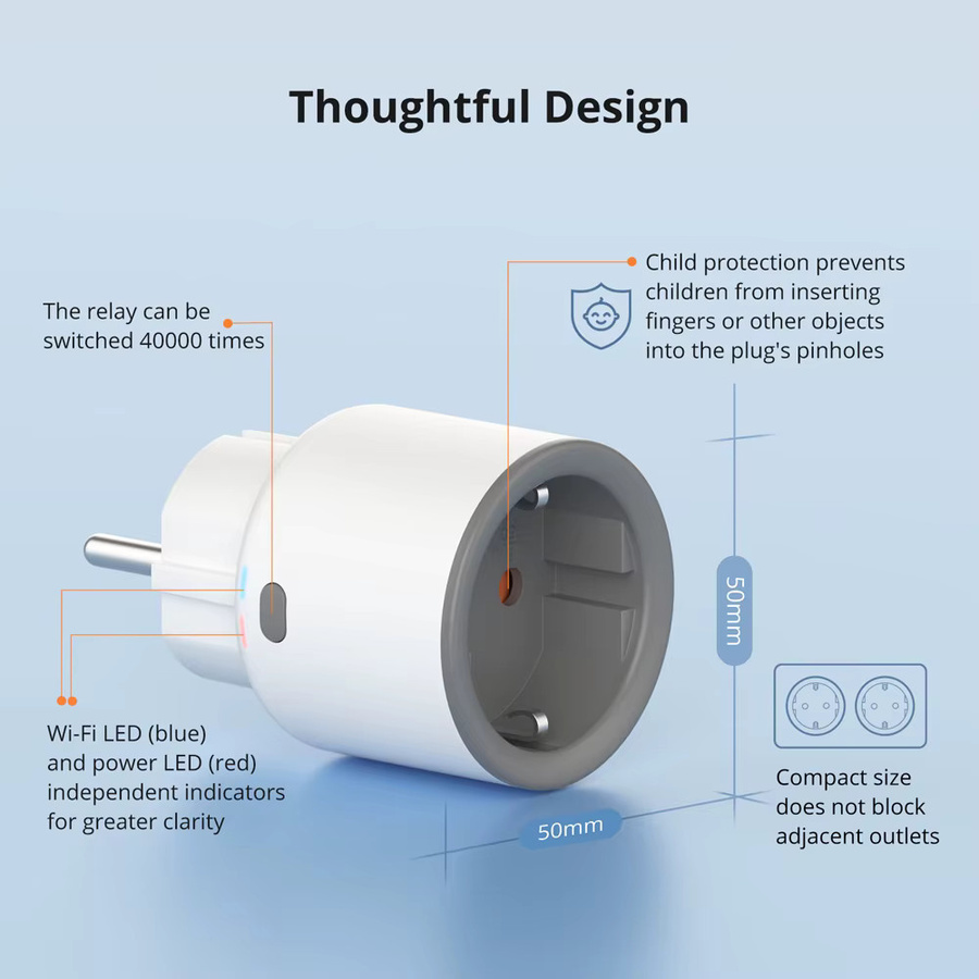 SONOFF S60 EU IPlug WLAN-Smart-Steckdose mit Überlastschutz in Weiß zur Fernsteuerung über EWeLink, Alexa und Google Assistant - Bild 2
